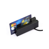 2xhome - POSMATE - USB Mini Credit Card 3 Track Hi Lo Co Magnetic Reader Swiper