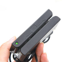 2xhome - POSMATE - USB Mini Credit Card 3 Track Hi Lo Co Magnetic Reader Swiper